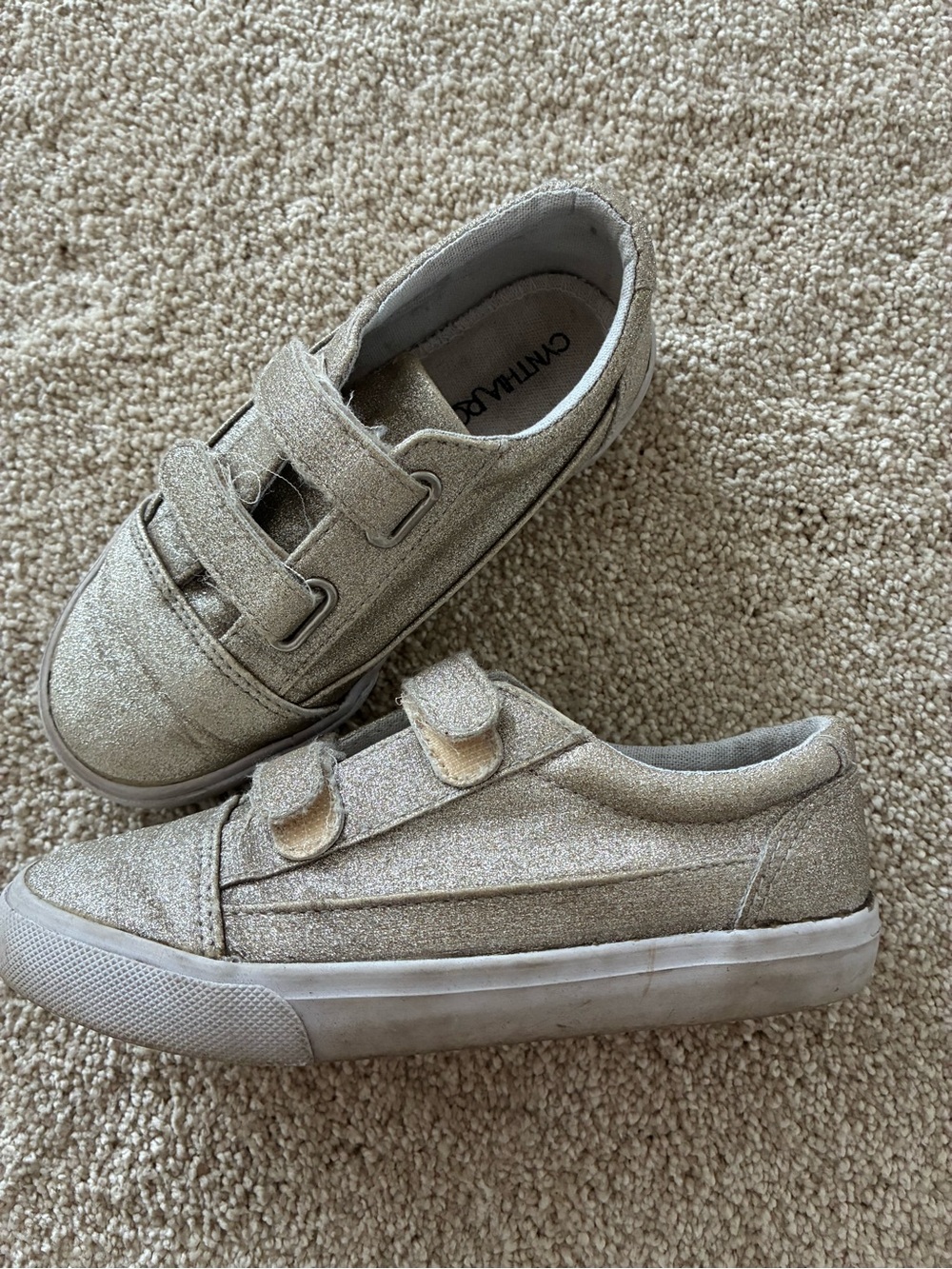 Cynthia Rowley Glitter Velcro Sneakers - Gold